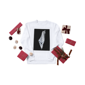 Hand painted keffiyah in Map - Uni Sex T Shirt Design By Faryyal Nawaz